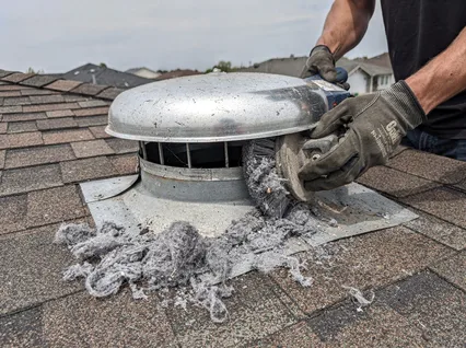 Cleaning Dryer Vent On Roof in Simsbury
