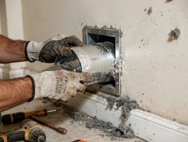 Professional dryer vent repair and installation by Simsbury Dryer Vent Cleaning in Simsbury